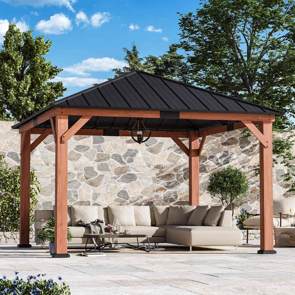 12'x12' Tranquil Grove Cedar Hardtop Gazebo