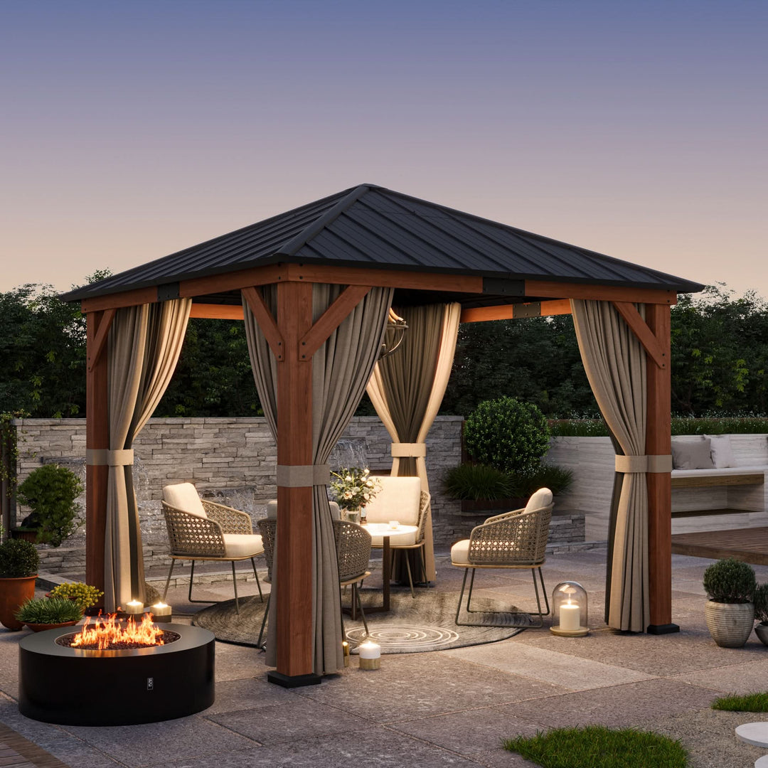 10'x10' Tranquil Grove Cedar Hardtop Gazebo