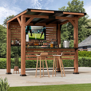 6.5'x8' The Aura Entertainment Bar for Gazebo with TV Mount