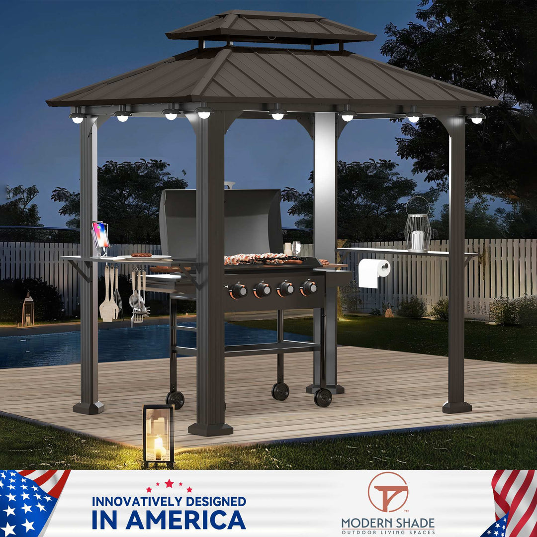 6'x8' Aluminum Grill Hardtop Gazebo