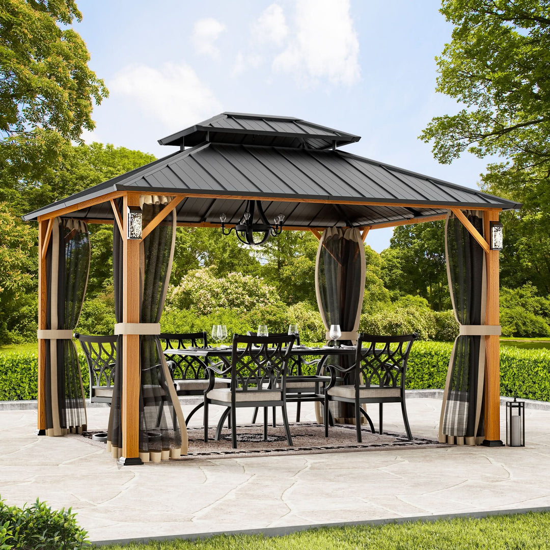 10'x12' The Horizon Metal Hardtop Gazebo