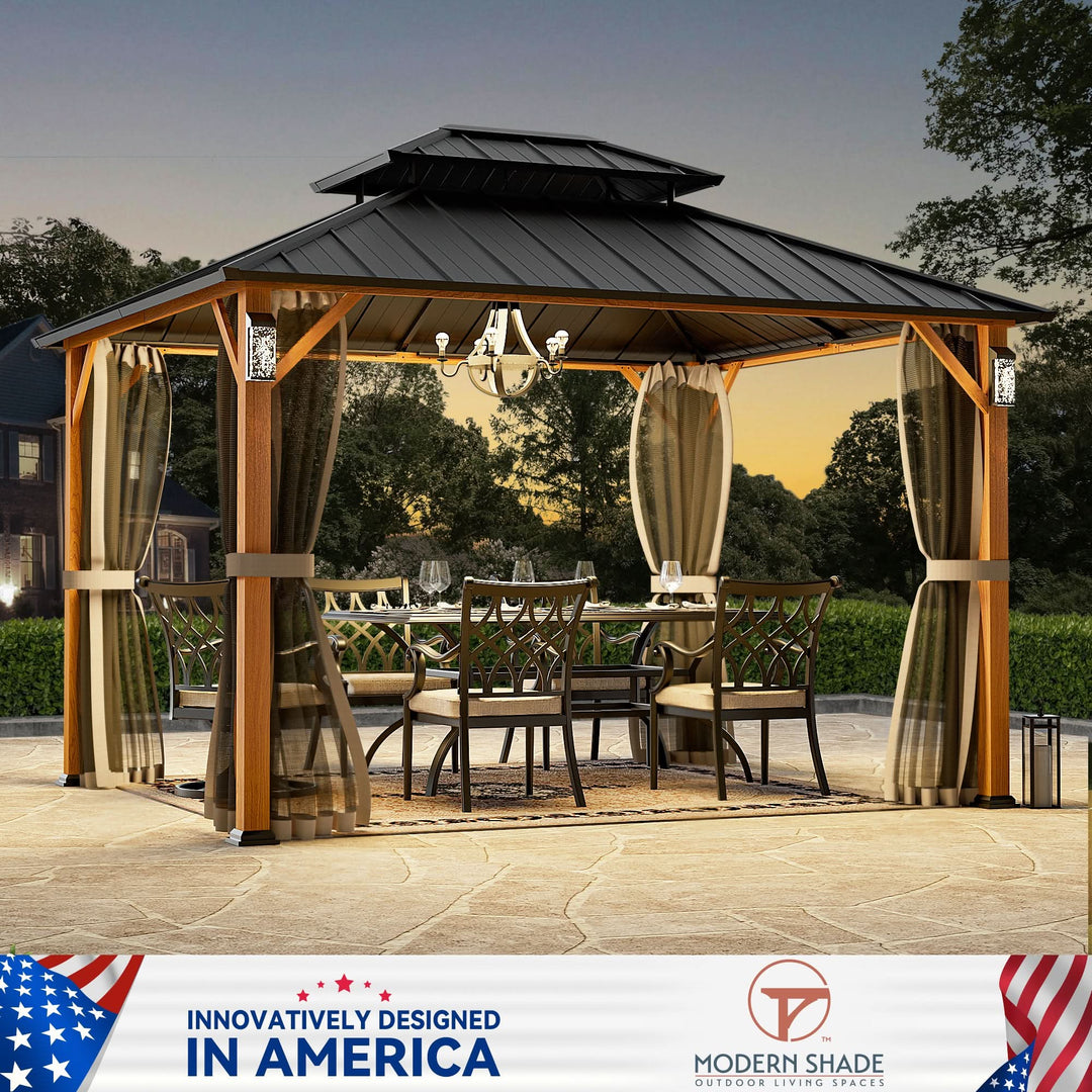 10'x12' The Horizon Metal Hardtop Gazebo