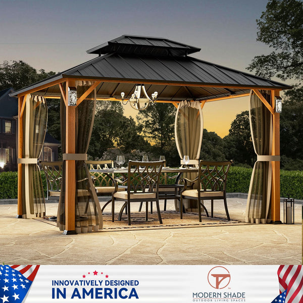 10'x12' The Horizon Metal Hardtop Gazebo