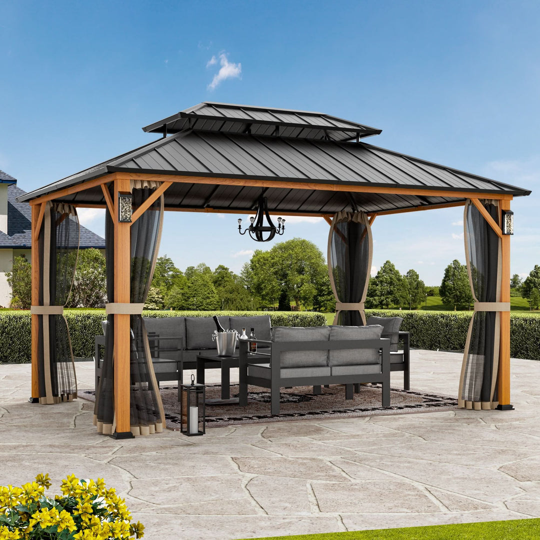 10'x14' The Horizon Metal Hardtop Gazebo