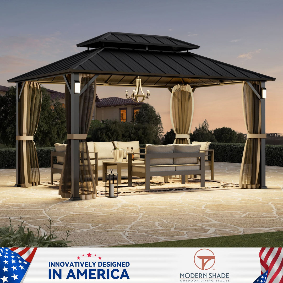 10'x14' The Horizon Metal Hardtop Gazebo