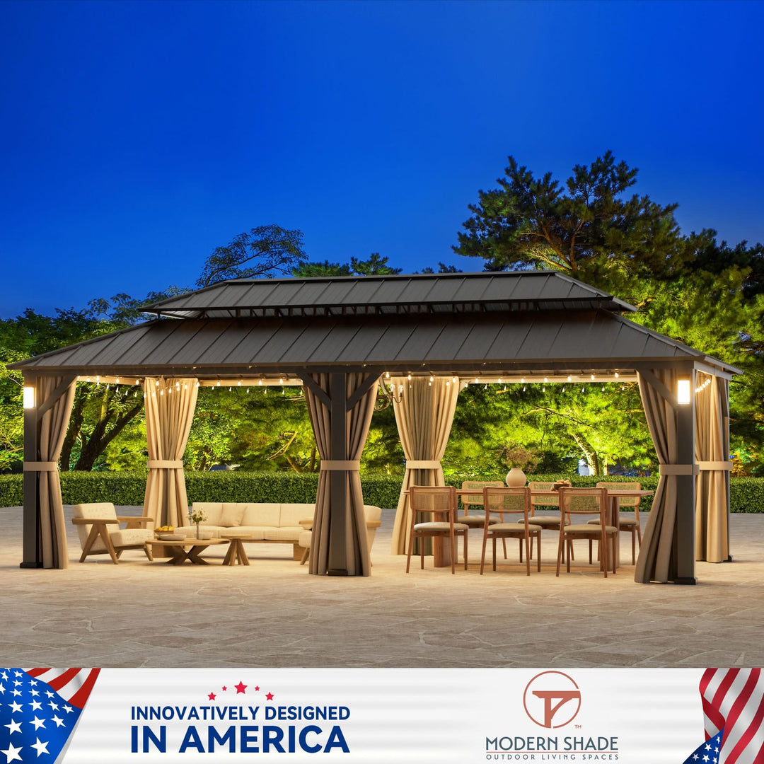 12'x24' The Horizon Metal Hardtop Gazebo