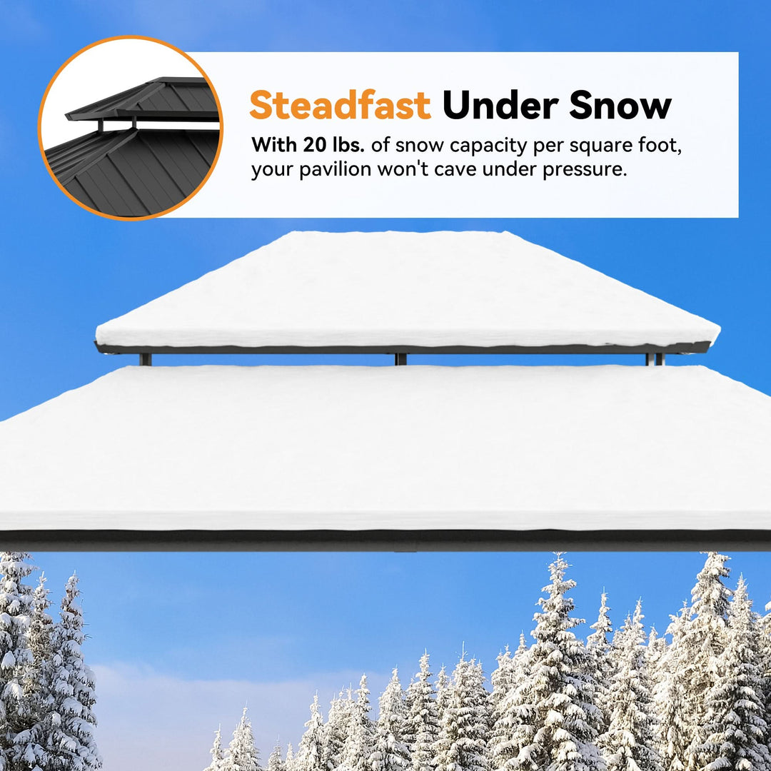 12'x14' The Horizon Metal Hardtop Gazebo