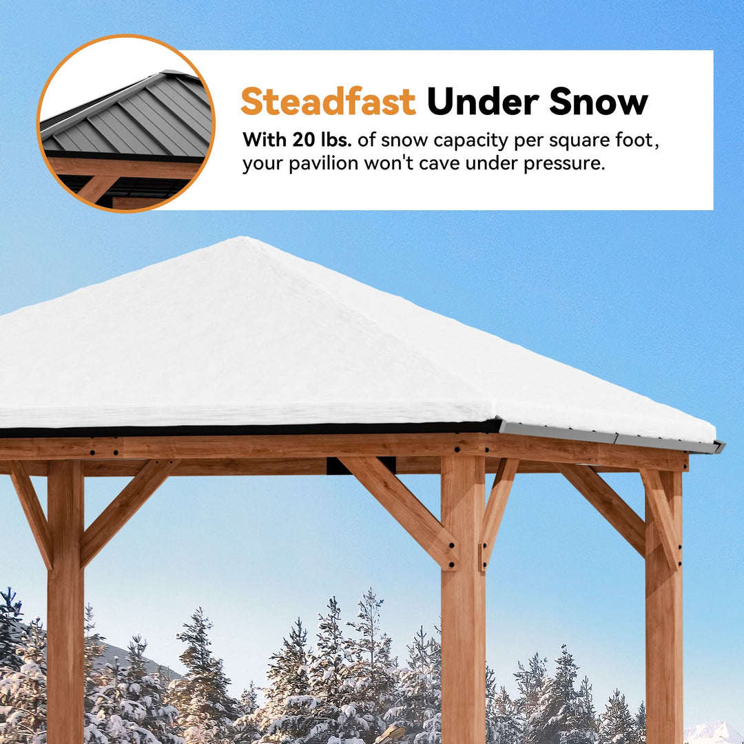 10'x10' Tranquil Grove Cedar Hardtop Gazebo