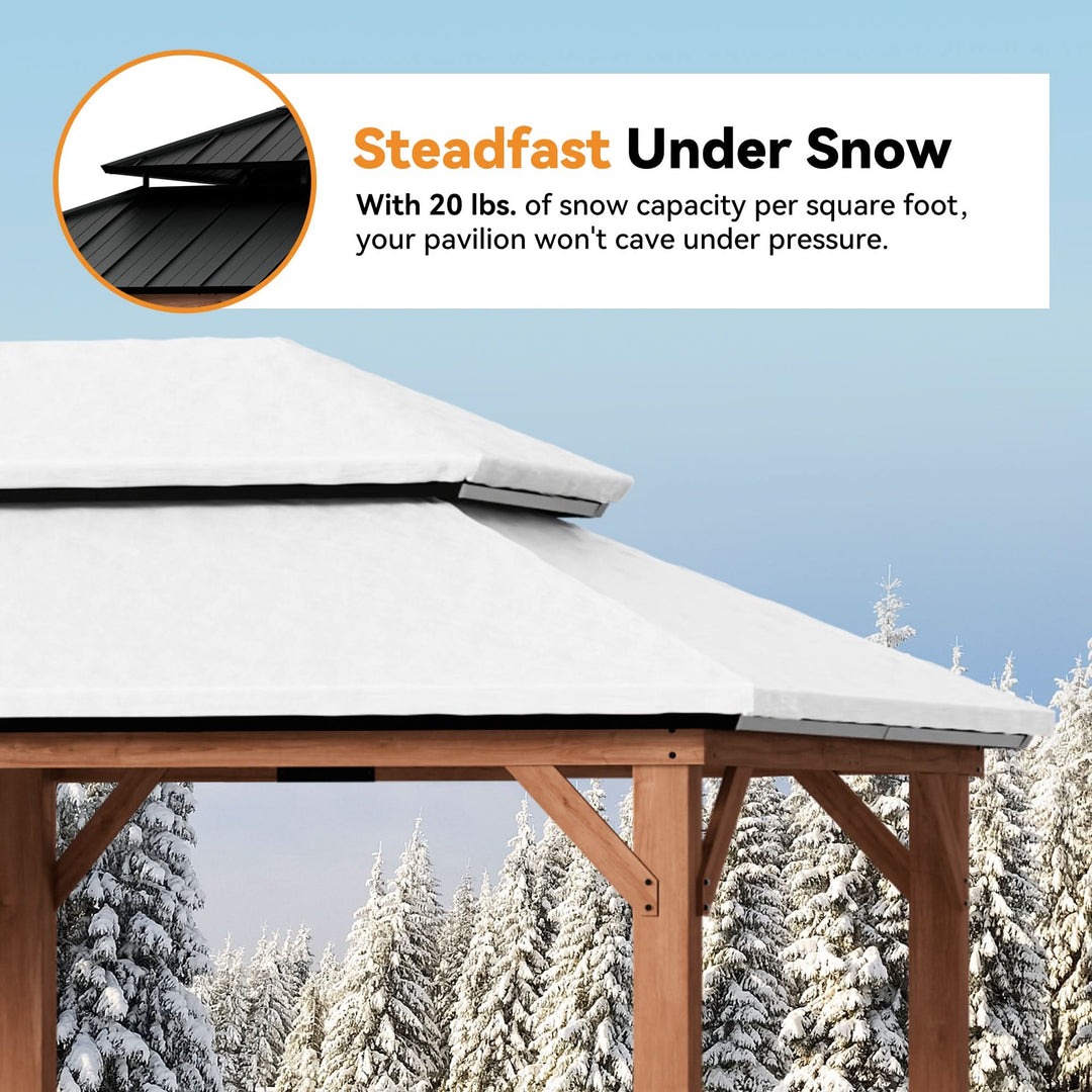 12'x20' Rosewood Cedar Hardtop Gazebo