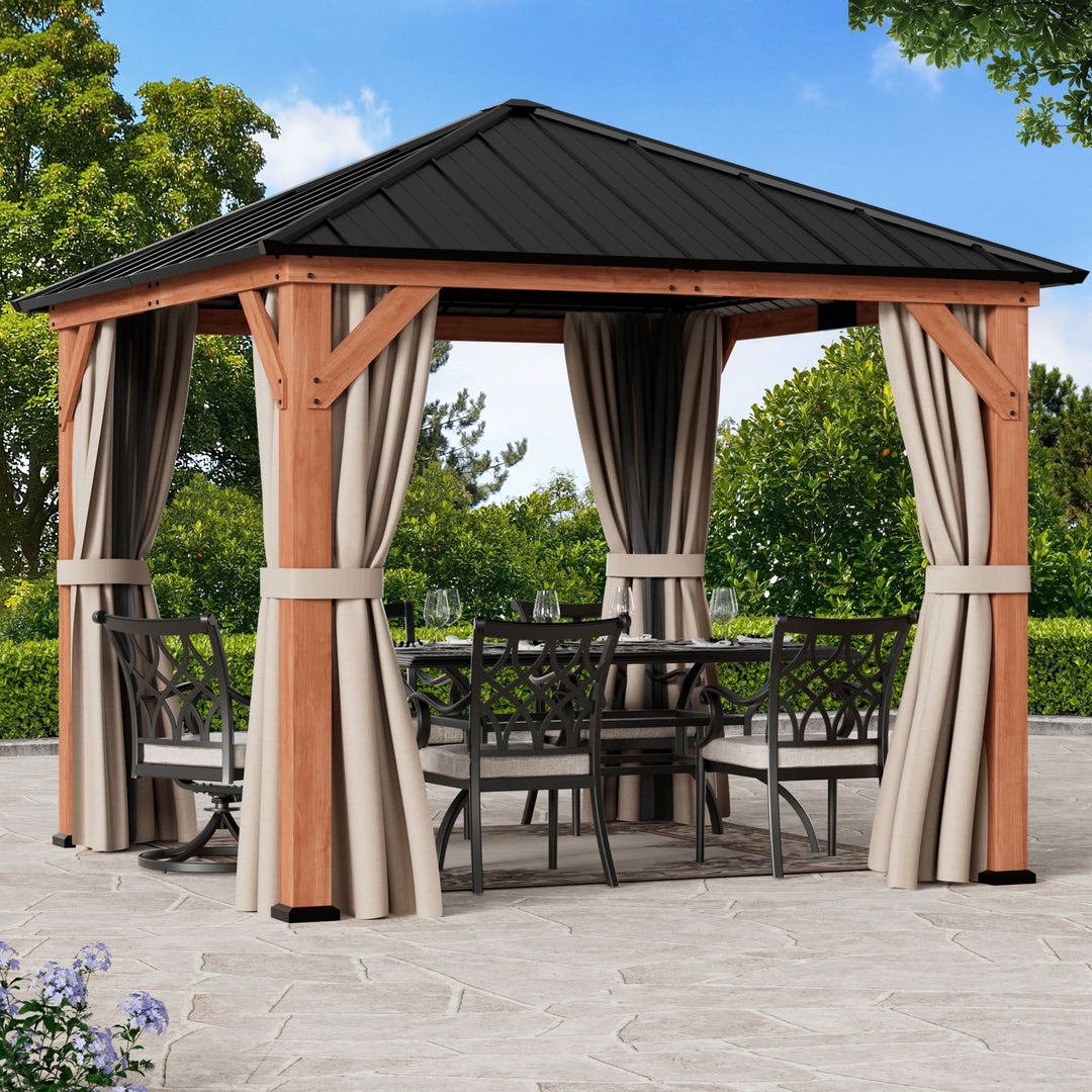 10'x10' Tranquil Grove Cedar Hardtop Gazebo