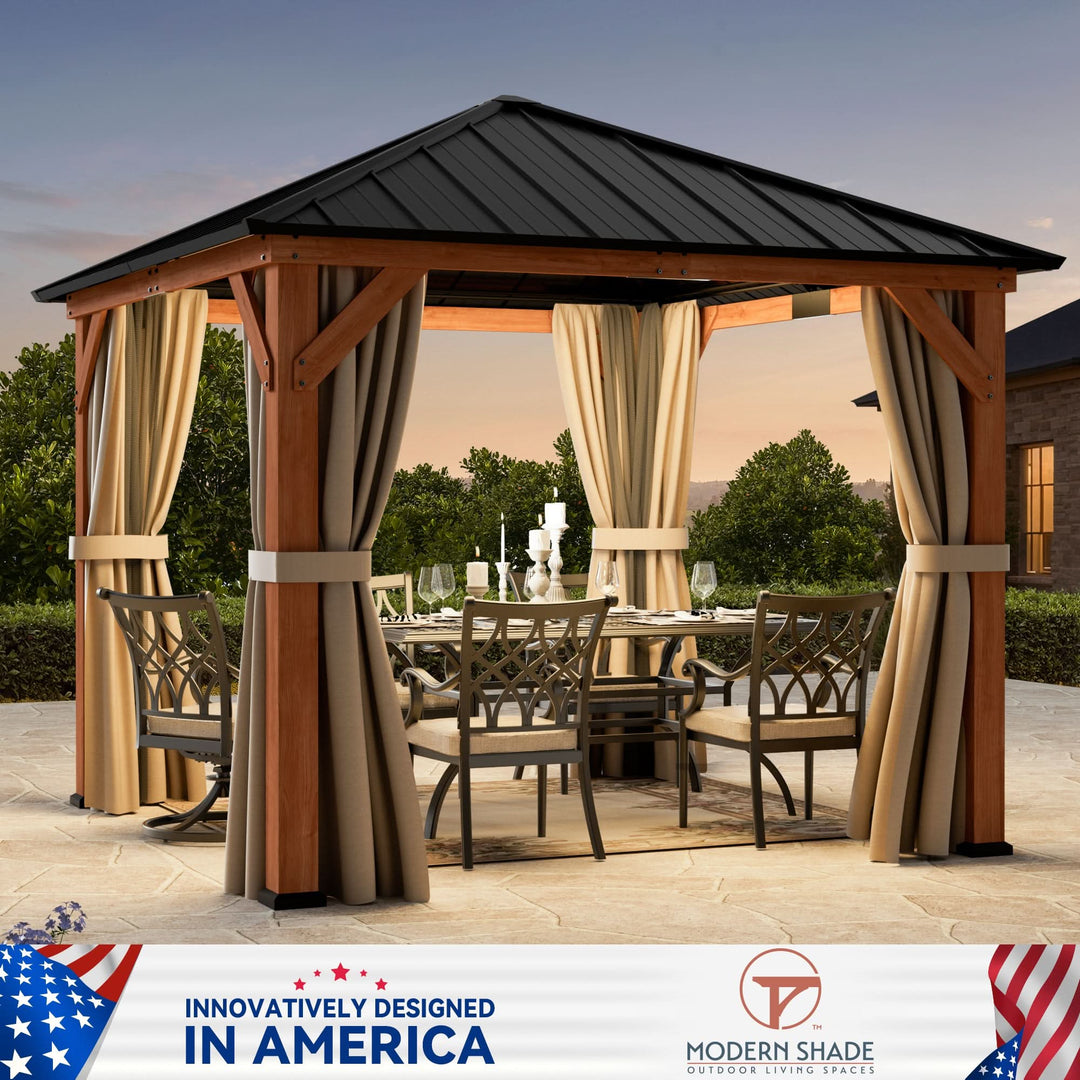 10'x10' Tranquil Grove Cedar Hardtop Gazebo