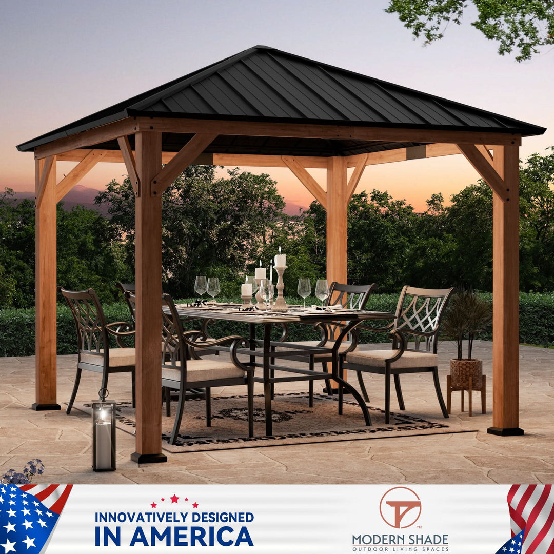 10'x10' Tranquil Grove Cedar Hardtop Gazebo