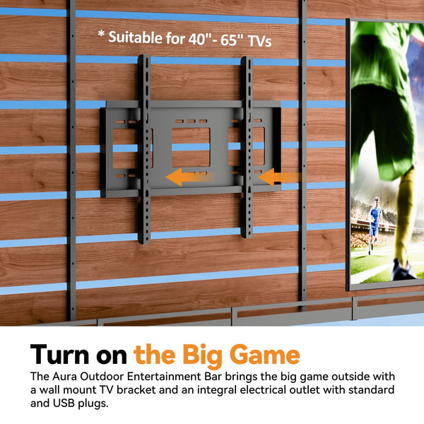6.5'x8' The Aura Entertainment Bar for Gazebo with TV Mount